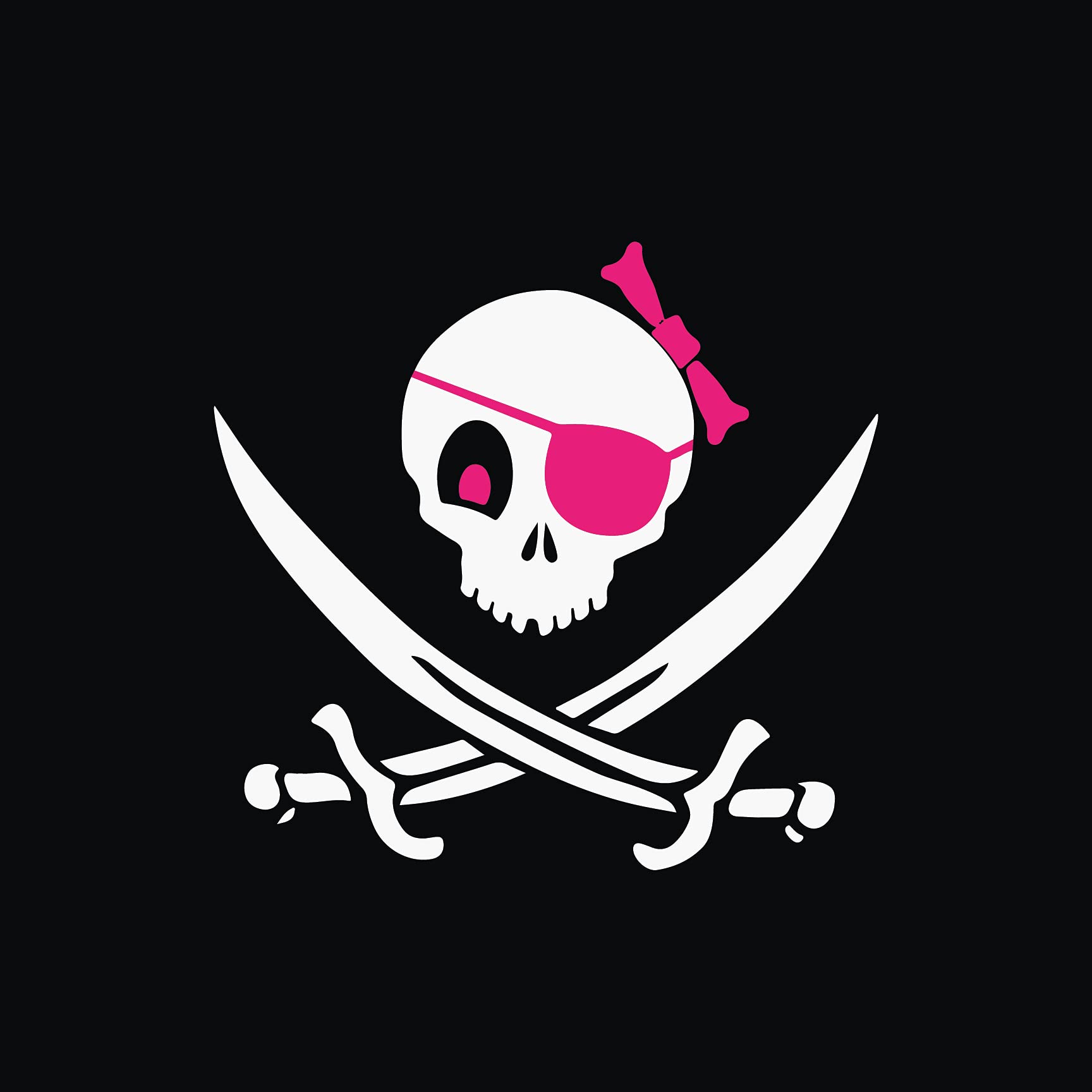 ISEE 360® Pirates Skull and Sward Autographics Printed Bike Stickers for Car Rear Mirror 3D Exterior Sticker Bike Tank Front Multicolored L X H 9 X 8.5 Cms