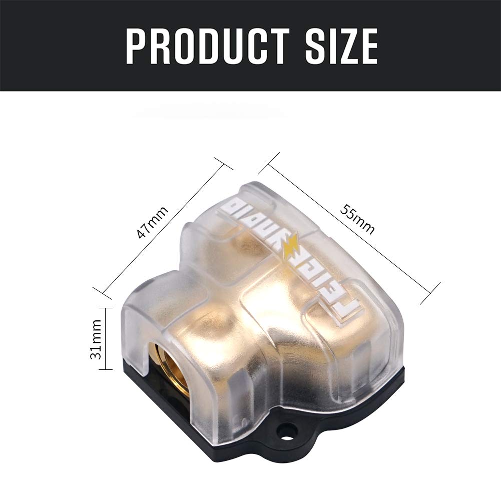12V Power Distribution Block Car Audio Amp Splitter 2 Way 0/2/4 Gauge In 4/6/8 Gauge - View #5