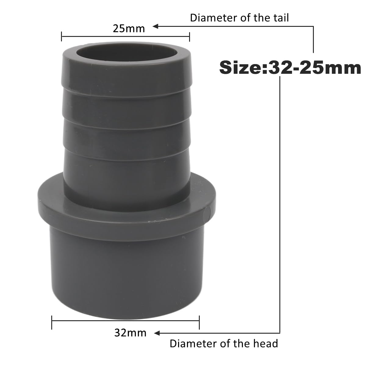 1 pieza de juntas de tubería de PVC, conector de riego for jardín, manguera de agua, junta de pagoda, accesorios de tubería de PVC(20-16mm,50 Pieces)