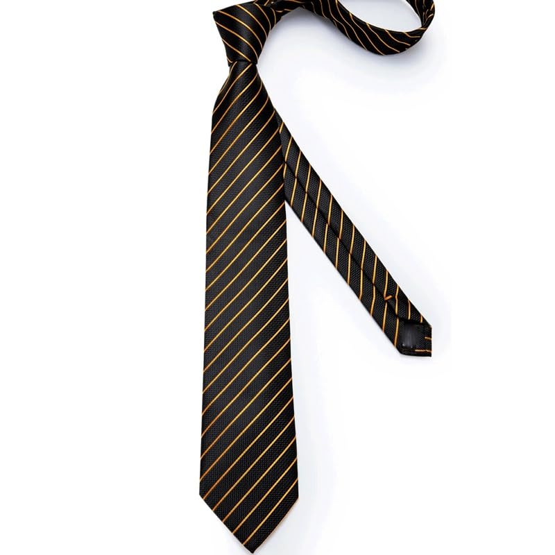 Corbata de seda rayada para mujer y hombre miniatura 3