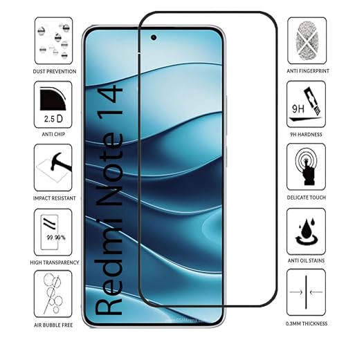 Image of FabeKee Tempered Glass Screen Protector Compatible for redmi note 14 | Front And Back Screen Guard With camera lens protector 3 in 1 (note 14, Combo)