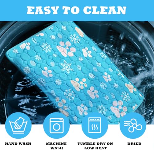 Zinueen Hundematte Kühlmatte für Hunde & Katzen – Selbstkühlendes Hundebett, Kühldecke & rutschfeste Kühlmatte für Zuhause, Auto | Dog Cooling Mat für Schlafplätze & Möbel (100 * 70CM)