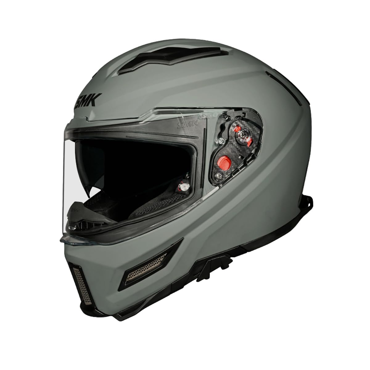 SMK Agnar Solid ISI DOT & ECE 06 Certified Full Face Helmet with Pinlock 30 Antifog Visor (MATT Nardo Grey - M)-image-22