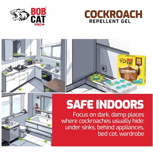 Image of Cockroach Repellent Gel | Herbal & Natural Formula | Long-Lasting 30 Days Protection | Eco-Friendly & Safe | For Kitchen, Bathroom, Home, Warehouse, Factory & Office | Pack of 12 | FORMULATION 10X