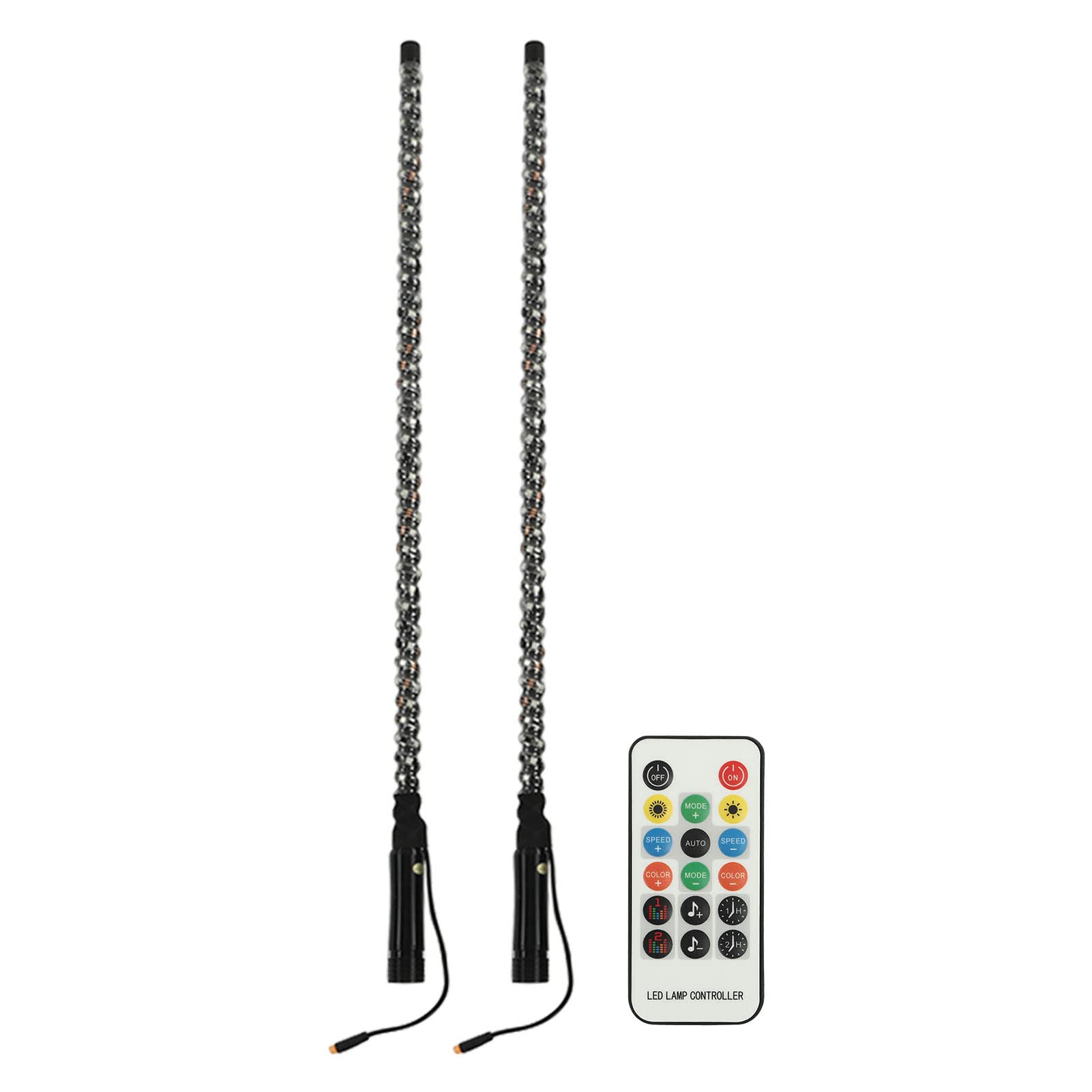 RGB LED ホイップライト、IP67 防水 366 モード APP 制御 300 パターン