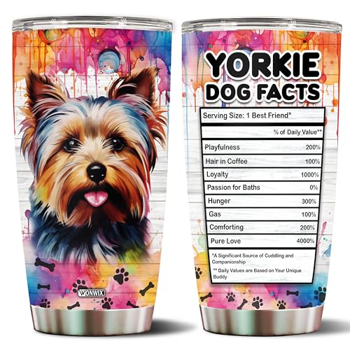 Gifts for Yorkie Lovers 20 Oz Stainless Steel Tumbler Travel Coff...