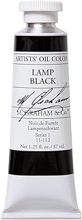 M. Graham Artist Oil Paint Lamp Black 1.25oz/37ml Tube