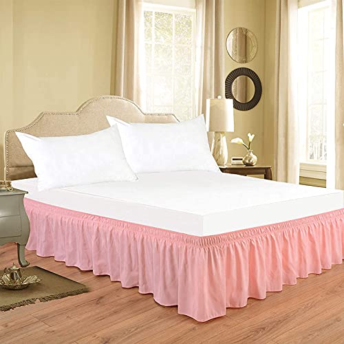 Light Pink Bed Skirt Wrap Around 600Microfiber with Easy Fit with 22'' Inch Tailored Drop - Shrinkage and Fade Resistant with Microfiber 22'' Bed Skirt King Size [78'' x 80'']-image-26