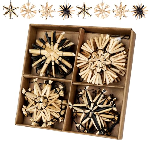 15 X Strohsterne Christbaumschmuck 6cm Weihnachtsbaumanhänger...