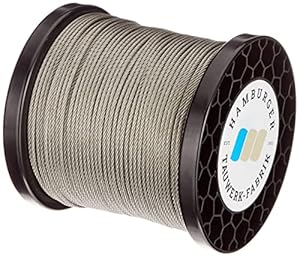 Hamburger Tauwerk-Fabrik 3mm Edelstahldrahtseil 7x7 V4A 100 Meter