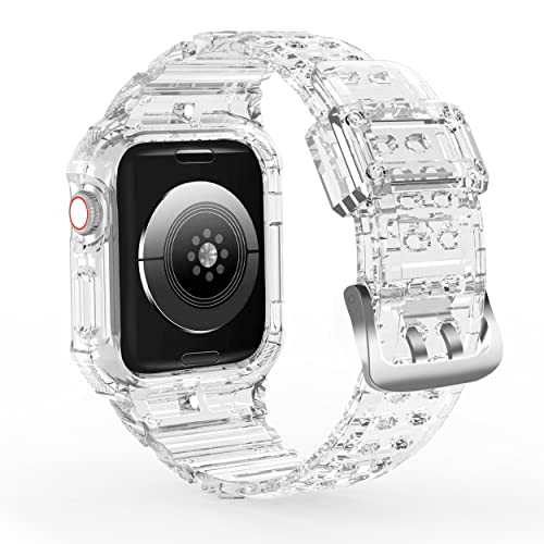 CRIS-BAND Bumper Bands Compatible with Apple Watch Band 45mm 44mm 42mm 41mm 40mm 38mm for Women Men, Water Shock-Proof Strap for iWatch Apple Watch Band with Case for Series 9 8 7 6 SE 5 4 3 2 1