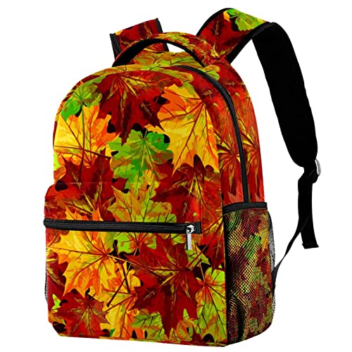 Mochila universitaria de hojas de otoño ergonómica para libros y apuntes