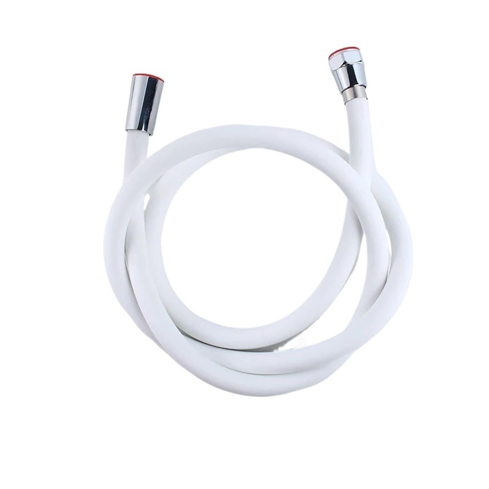 Shower Hose 1.5/2M Silicone Flexible Shower Hose Anti-Winding Extension High Pressure Pipe Showerhead Tube Bathroom Faucte Accessorie(White 1.5m)
