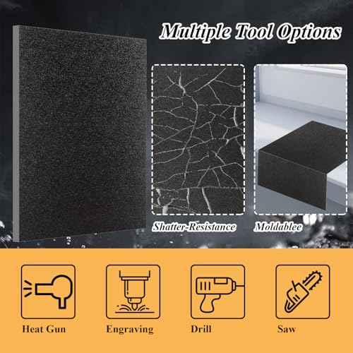 Image of 3 PCS 1 /4 ABS Plastic Sheet 1 /4 Inch Thick 12 inch x 16 inch Black Plastic Sheet PVC Sheets 1 /4 Inch Thick Thermoplastic Sheet Heat Moldable Plastic Sheets for DIY Projects, Decor, Handcrafts