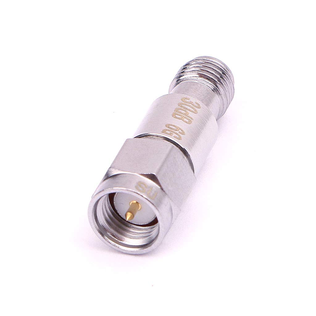 Bengkui Sliver Coaxial Fixed Attenuator,2W Sma Dc-6Ghz Coaxial Fixed Attenuators Frequency 6Ghz Sma Fixed Connectors 30Db