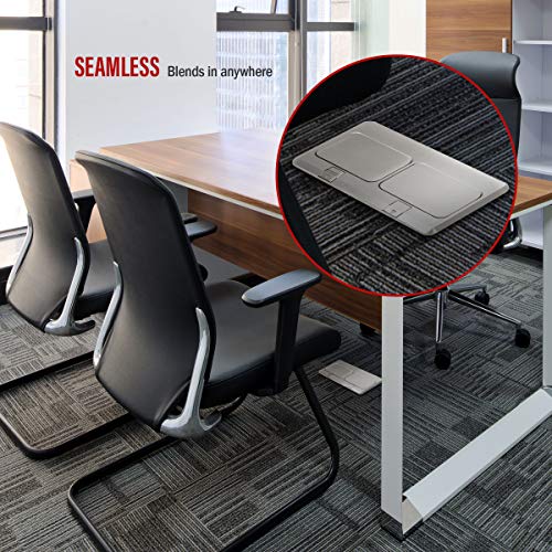 Enerlites 662301-S-D Floor Box Electrical Kit 2 Gang 20A Tamper / Weather Resistant Duplex Receptacle, Datacom Ports - Nickel Plated Brass, Steel #TOP6