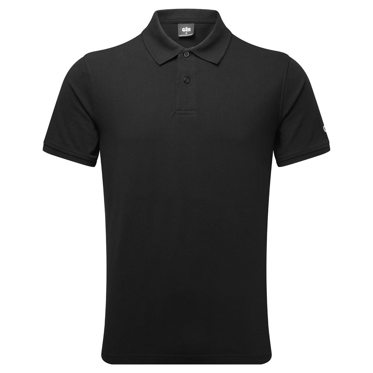 Gill Polo da Uomo Nero - Una Classica Polo in Cotone 100% per l'; Use Quotidiano - Chiusura a 3 Bottoni - Piquet Pesante -