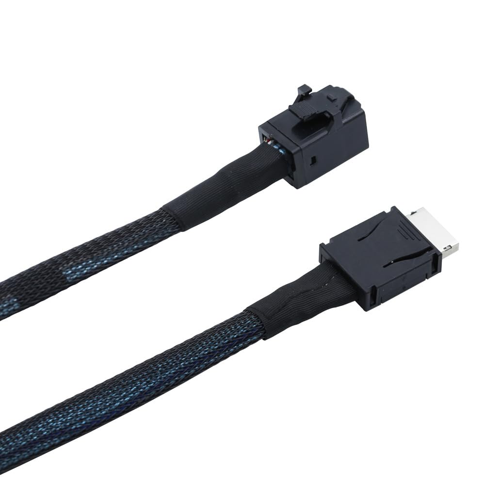 Câble serveur interne PCIe Oculink SFF-8611 4i vers Mini SAS SFF-8643 - Transmission de données haute vitesse 12 Gbit/s | 32 AWG (39,37 pouces)