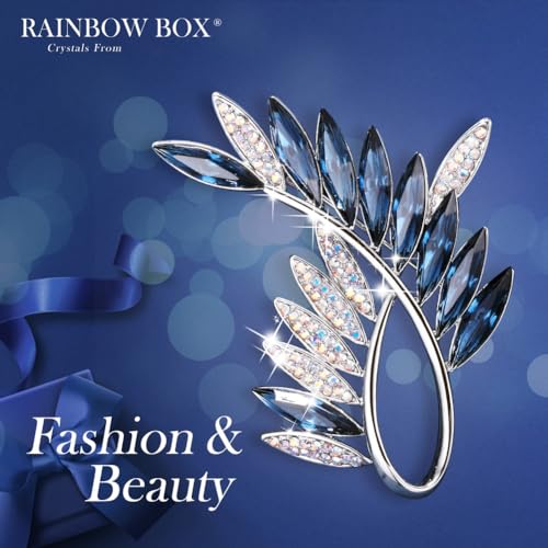 Image of Flower Brooch,Broches Jewelry with Austria Crystal Women's Brooches & Pins (Blue)