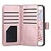 ULAK Compatible with iPhone SE Case 2022 (3rd Gen) / iPhone SE Case 2020 (2nd Gen) / iPhone 7 Case/iPhone 8 Case, Luxury PU Leather Wallet Phone Case with Card Holder Flip Kickstand Cover Pink+White