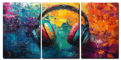 Tableaux Moderne Abstrait 55x80cm Oujkeef Ensemble de 3 Toiles Musique pour Déco