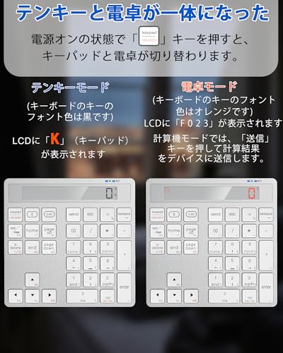 Pubiohs デュアルモード Bluetooth&2.4Gワイヤレス テンキー の商品画像 1