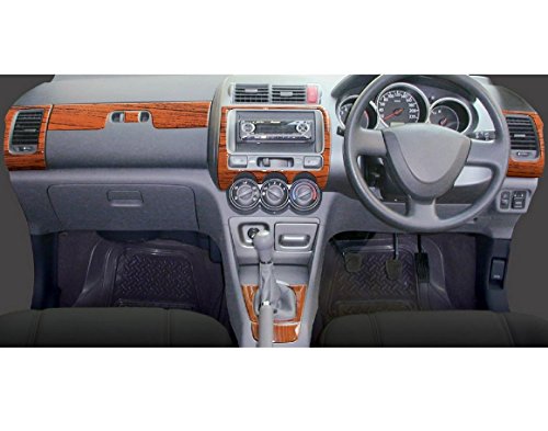 Autographix Basic Dashboard Trim Decals for Honda City (Set of 14, Rosewood)