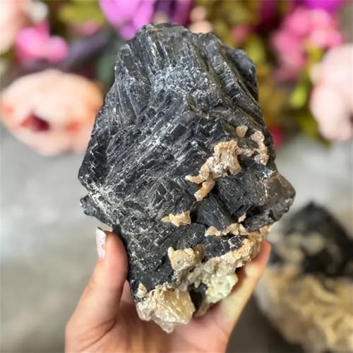 Fluorita negra mineral de 300 g para decorar tu altar de meditación y salón 7