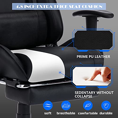 ALEAVIC-Silla-Gamer-Silla-Gaming-de-Respaldo-Alto-Silla-Ergonomica-de-Oficina-con-Reposapies-RetractilNegro