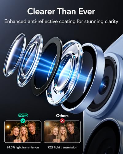 Image of ESR Camera Lens Protector for Phone 2026 Pro Max /Phone 2026 Pro, Ultra-tough HD Individual Lens Protectors, Ultra-thin Tempered Glass, 1 Pack, Blue
