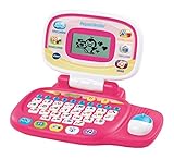 VTech - Pequeordenador, Ordenador Infantil Educativo para niños +3 años, Más de 20 Actividades Que enseñan Letras, números, Animales, lógica y música, Color Rosa, Versión ESP