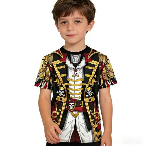 Disfraz camiseta capitán pirata niño 8-9 años miniatura 1