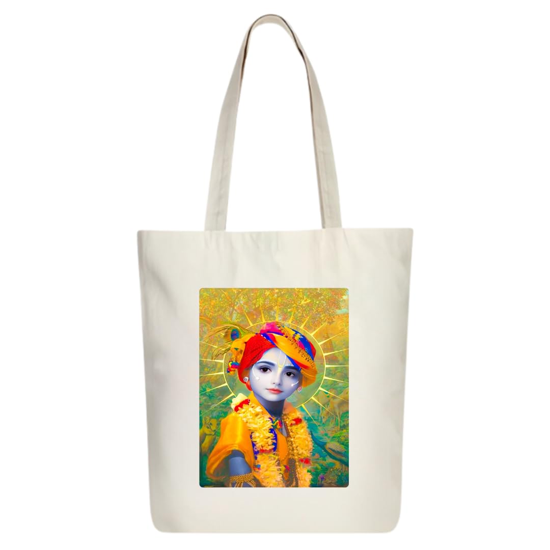 Eco-Friendly Printed Canvas Vertical Tote Bag Artistic Design Collection