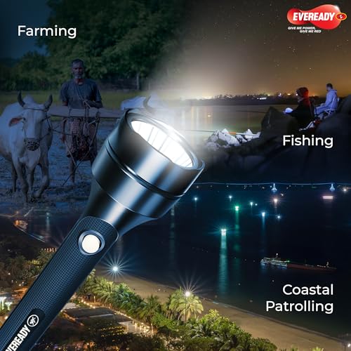 Image of Eveready Navlite DL140, Rechargeable 2W Torch + 1W Emergency Tail Light, Metallic Finish, Type B /Micro USB Charging, Overcharge Protection, Powered by BIS Certified Li-ion Battery, Pack of 8