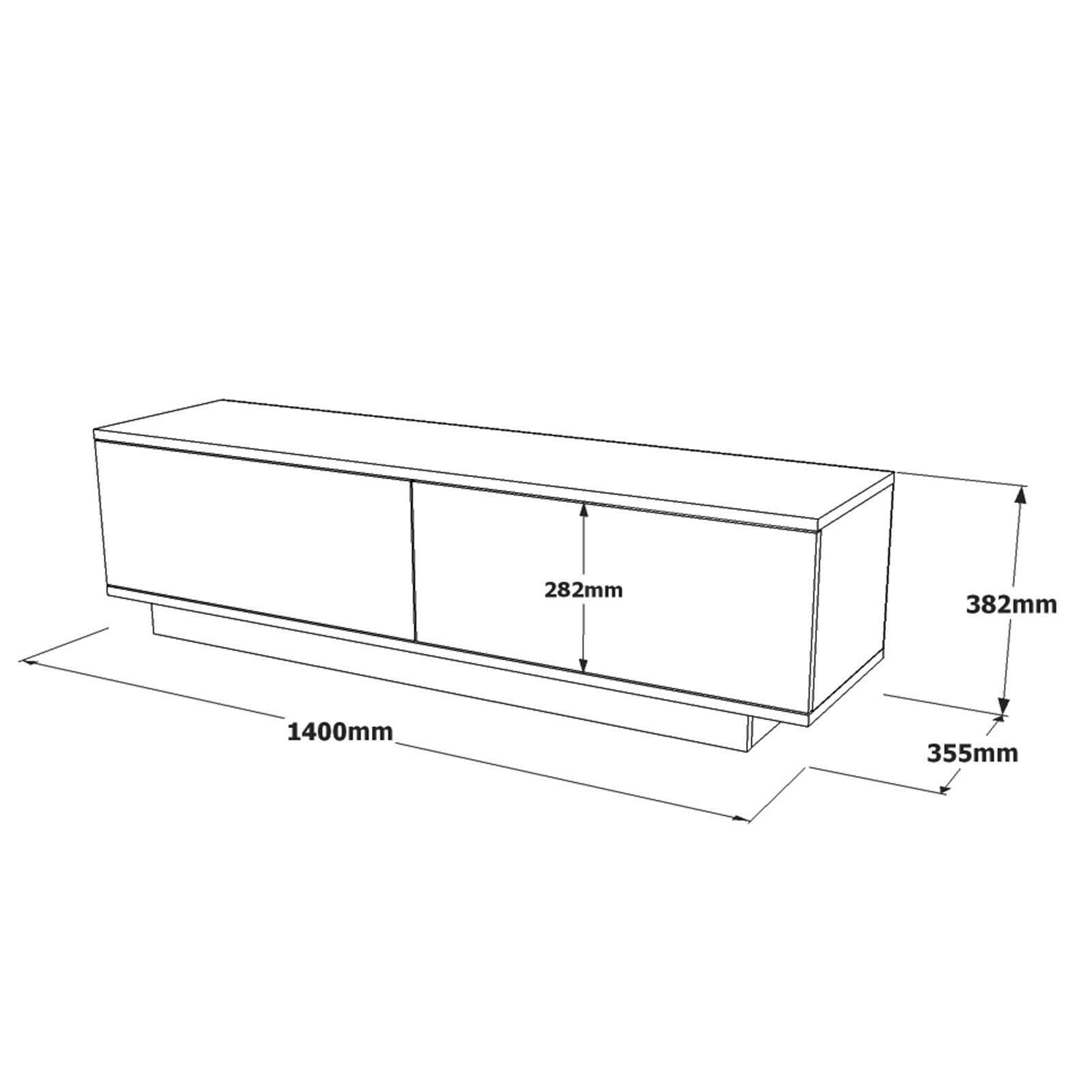 Dmora - Mobile porta TV Zaur, Credenza da soggiorno, Armadio basso per TV, Base parete attrezzata, 140x36h38 cm, Nero