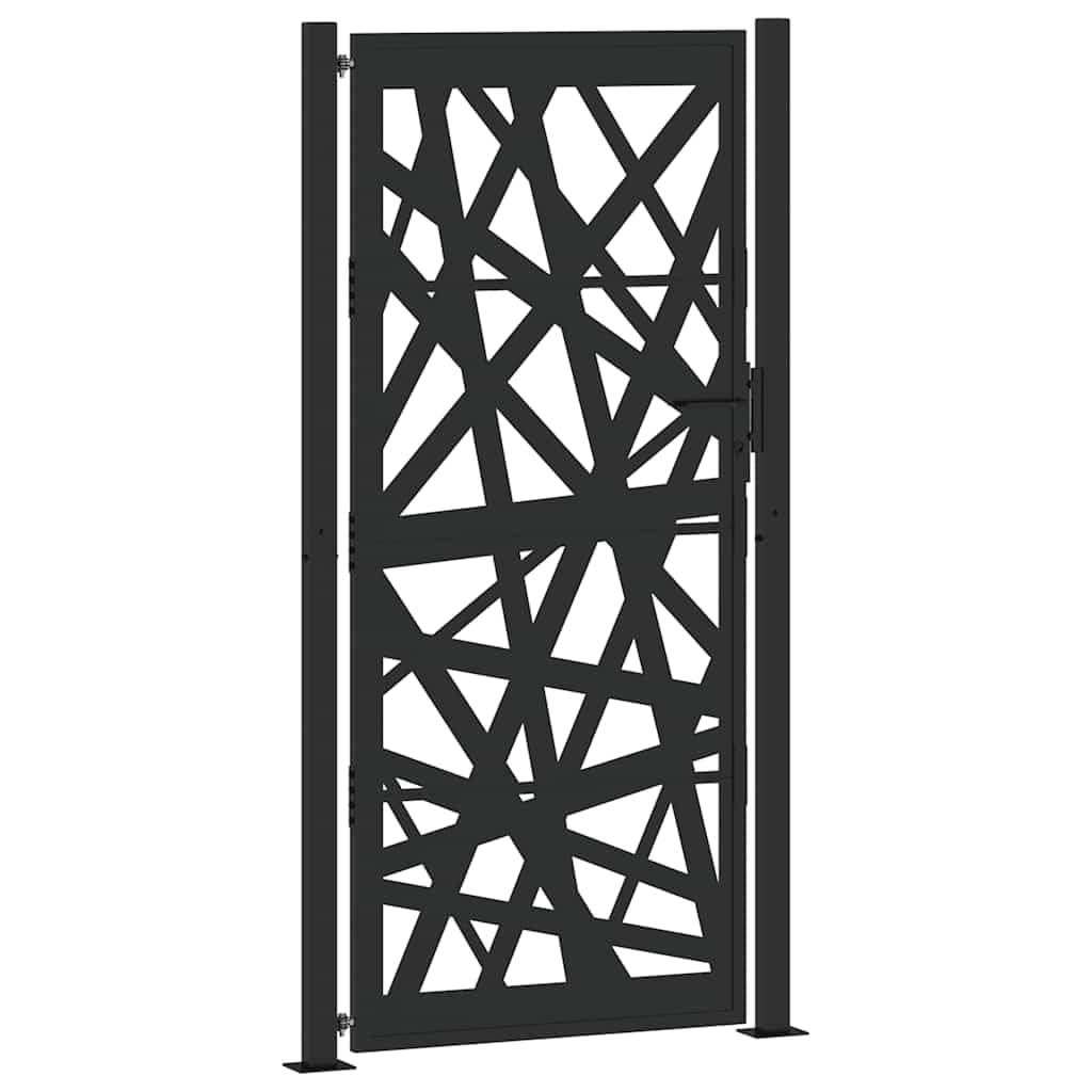 vidaXL Puerta de jardín negra 100x200 cm acero diseño ligero