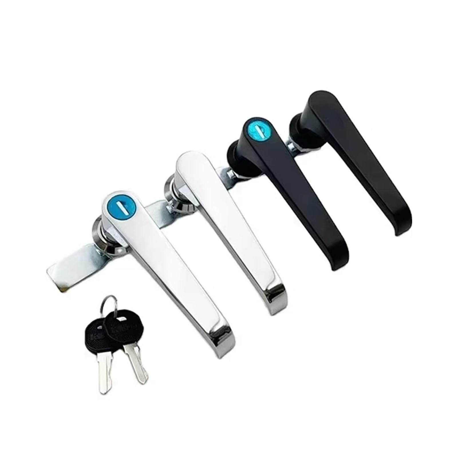 Ntbpeyzvqf Ms324-1Sliver Ms324 Zinc Alloy Cabinet Door L Handle Electrical Panel Lock Swing With Key Latch Plane 1Pcs(Ms324-1Sliver)