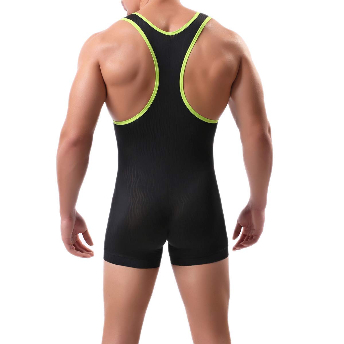 QiaTi Mens Athletic Supporters Sports Underwear Bodysuit Jumpsuit Wrestling Singlet Boxers