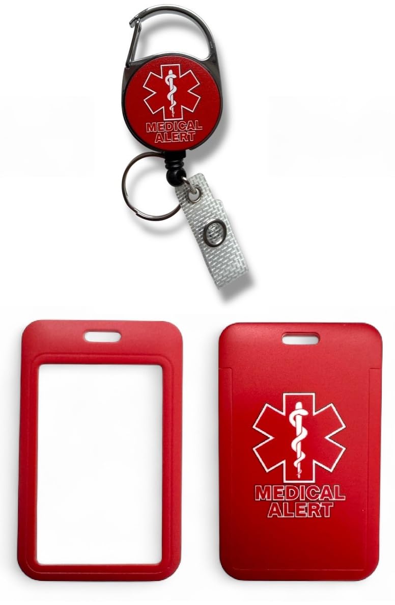 Medical Alert Card Holder & Medical Alert Badge Reel Set (2)