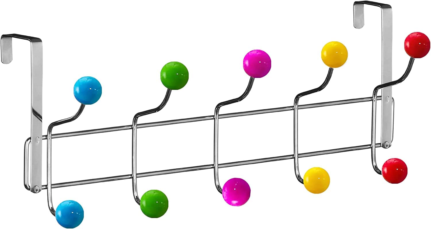 Acense Over Door Coat Hanger Multicolour 10 Hooks