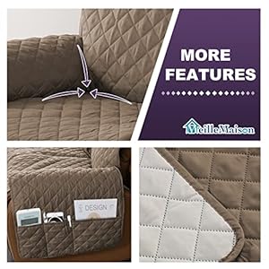 Meillemaison recliner sofa slipcover couch covers for 2 cushion couch non slip reclining loveseat cover with elastic straps kids dogs pets 2 seater taupebeige mmclkr02c2  urban country home decor