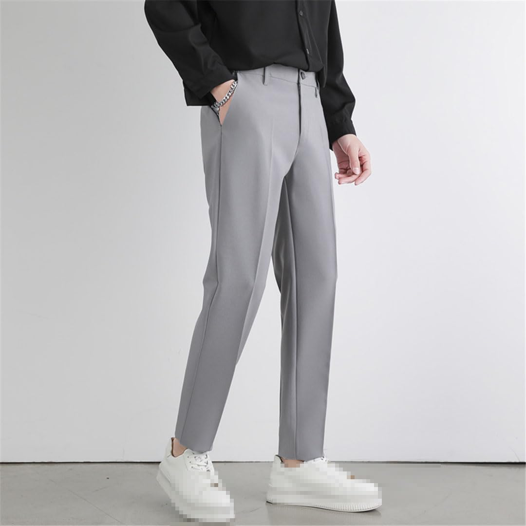 Vogrtcc Pantaloni da Abito da Uomo Stretch Slim Business Office Elastico in Vita Pantaloni Casual Taglie Forti
