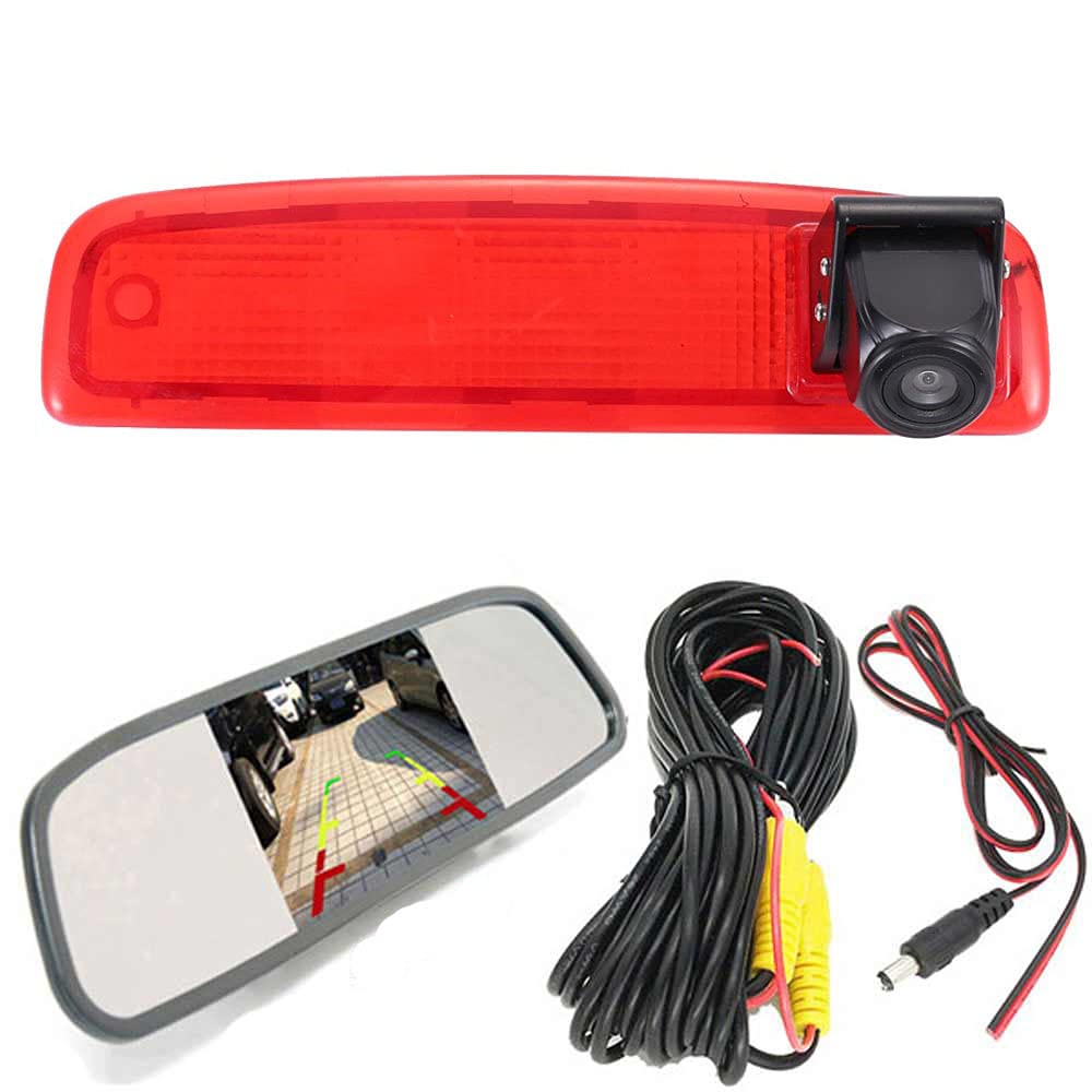 Monitor retrovisore da 4,3" + luce del freno, telecamera posteriore HD, set di ricambio per Renault Dacia Dokker Logan MCV Express Kasten 62180802 89037432 8200690117 8200690118 62180801 89037431