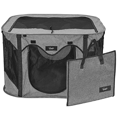 XhuangTech Foldable Pet Playpen Portable Puppy Playpen Dog Exercise Playpen Collapsible Kennel Pen Octagon Pet Tent for Puppy/Cat/Guinea Pig/Hamster/Rabbit (Small(31.5