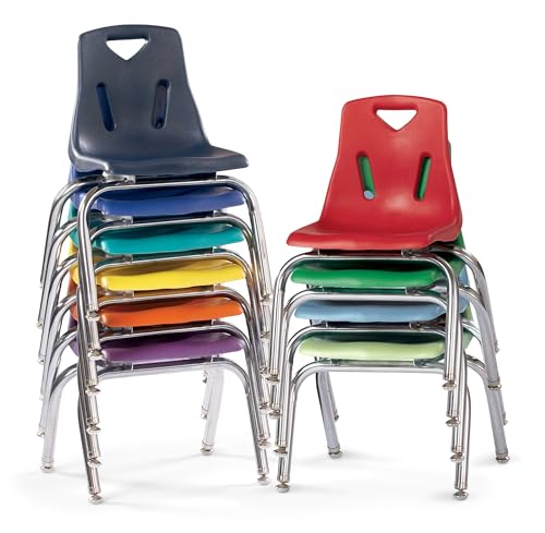 Image of Berries Jonti-Craft 8140JC1119 Stacking Chair with Chrome-Plated Legs, 10 inch Height, Green