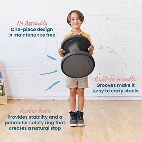 Image of ECR4Kids Twist Wobble Stool, 14in Seat Height, Active Seating, Black
