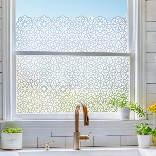 Lifetree Frosted Window Film Privacy Film for Glass Windows Self Adhesive Vinyl Opaque Static Cling Decorative Patterned Window Stickers for Home Bathroom (White, 90 * 200cm) - Cosy Home Interiors Lifetree Frosted Window Film Privacy Film for Glass Windows Self Adhesive Vinyl Opaque Static Cling Decorative Patterned Window Stickers for Home Bathroom (White, 90 * 200cm) - Image 9