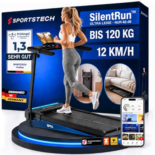 Sportstech Elektrisches Laufband - Klappbar mit 9% Steigung...