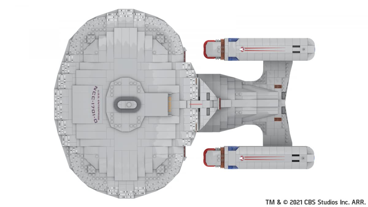 BlueBrixx – Star Trek USS Enterprise NCC-1701 D – Displaymodell/Großmaßstab –Bausatz mit 1971 Klemmbausteinen – 100% kompatibel – ORIGINAL-LIZENZ, 104184