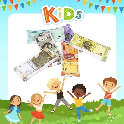 Image of Kids Learning Money Toy Set for Early Education, Currency Notes Pretend Play Kit, Counting & Money Skills Educational Toy for Boys & Girls, Creativity & Math Learning Activity Game Set (11x6)